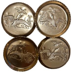 Vintage copper Bird Metal Coaster set